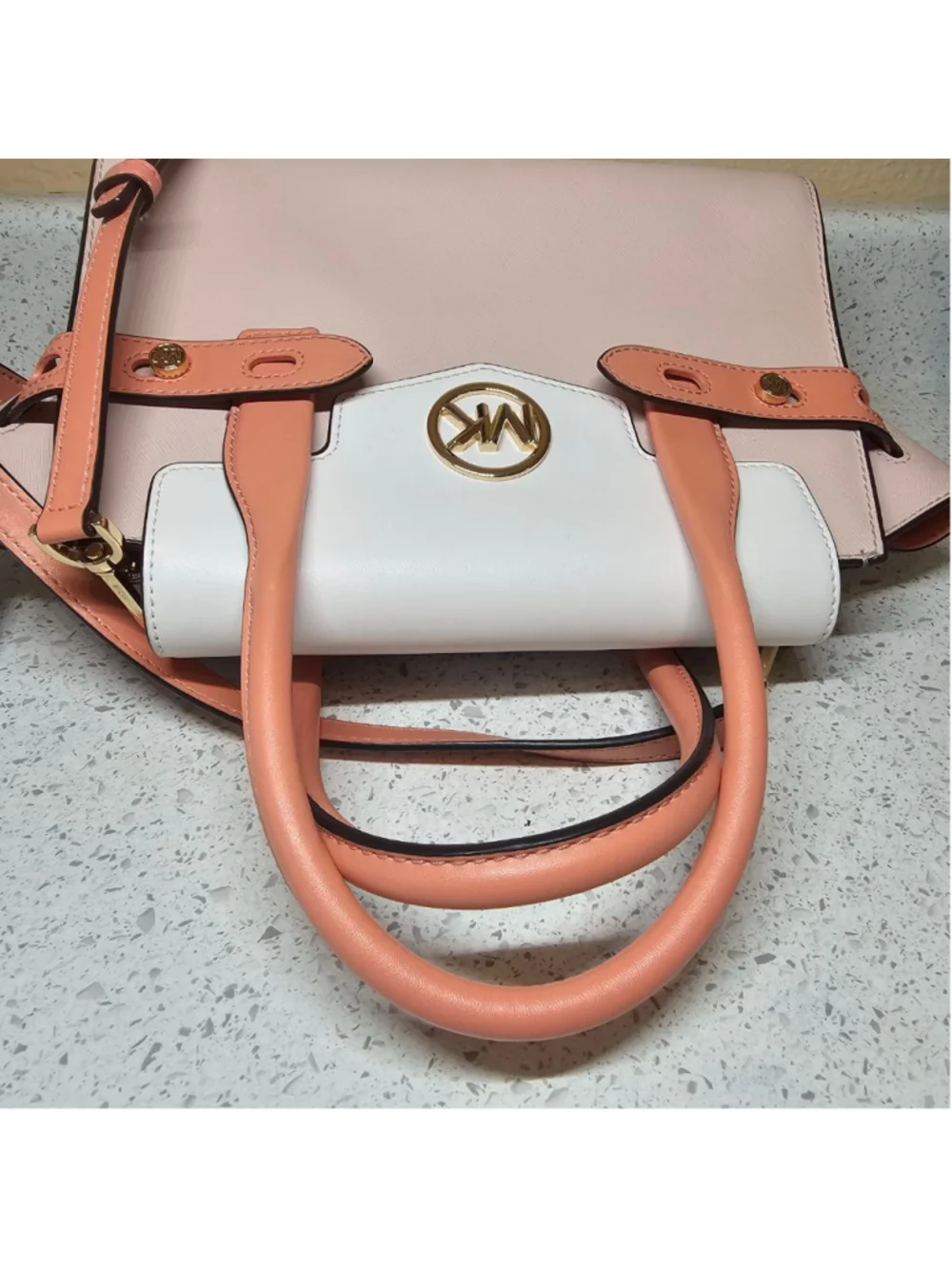 Michael Kors Tri-Color Leather Satchel Crossbody Bag